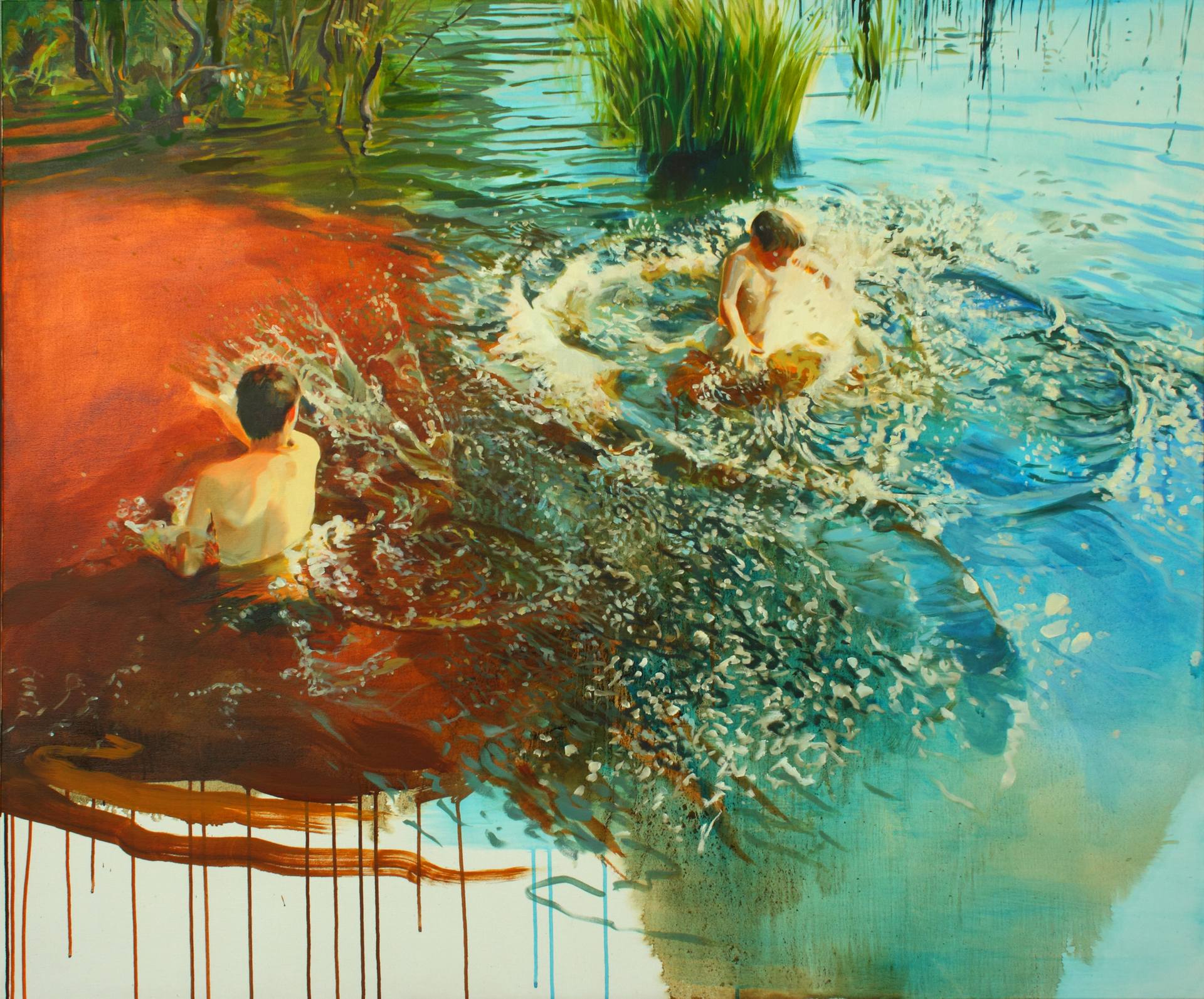 Bath XLV; Painting by Grazyna Smalej